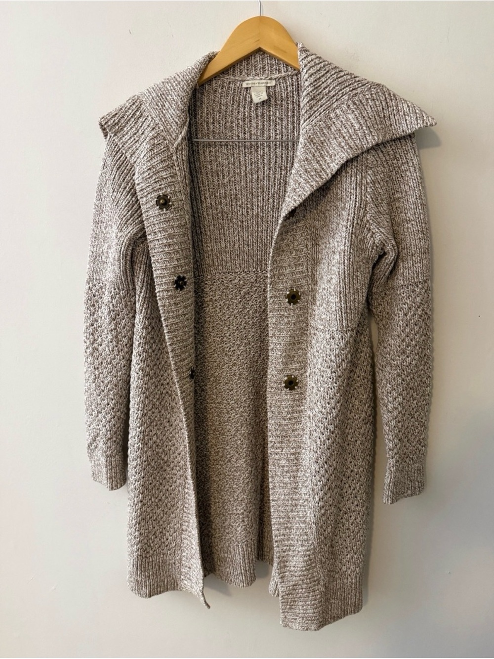 white + warren open front button cardigan